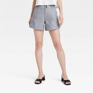 A New Day Shorts Women 6 Grey High Rise Pockets Stretch